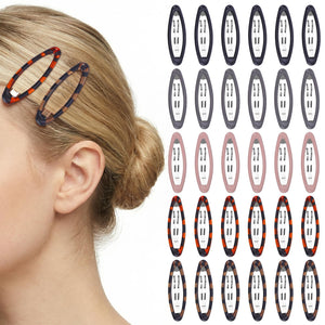 Obeoby pinza cabello oval carey 30 piezas, ideal para fijar flequillo con estilo.