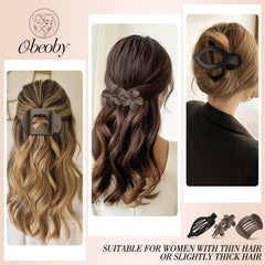 Pinza plana larga Obeoby con sujeción duradera para cabello.
