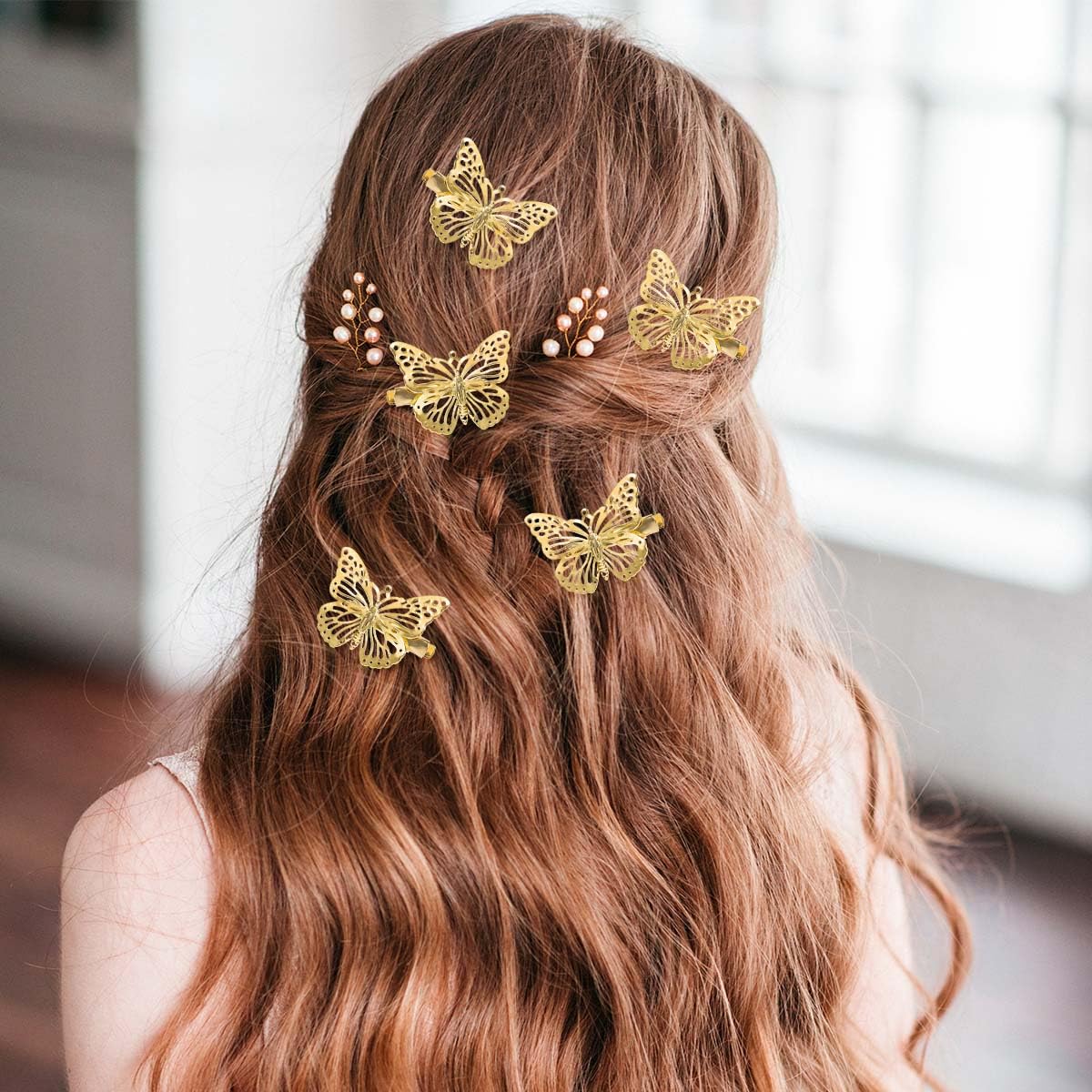 OBTANIM clip mariposa dorado, perfecto para eventos y celebraciones.