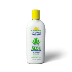 Ocean Potion loción pos-sol, bote, calma e hidrata la piel tras la exposición solar.