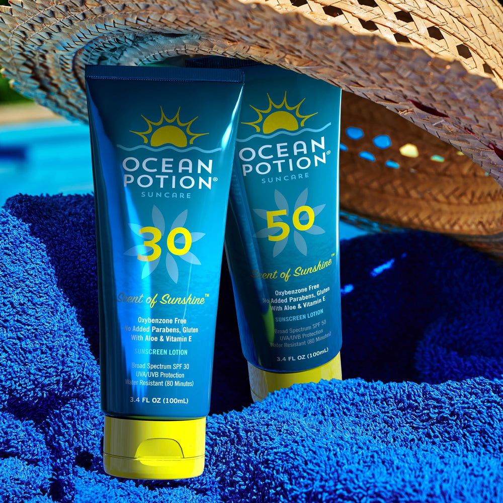 Resistencia al agua de Ocean Potion hasta 80 minutos para playa o piscina.