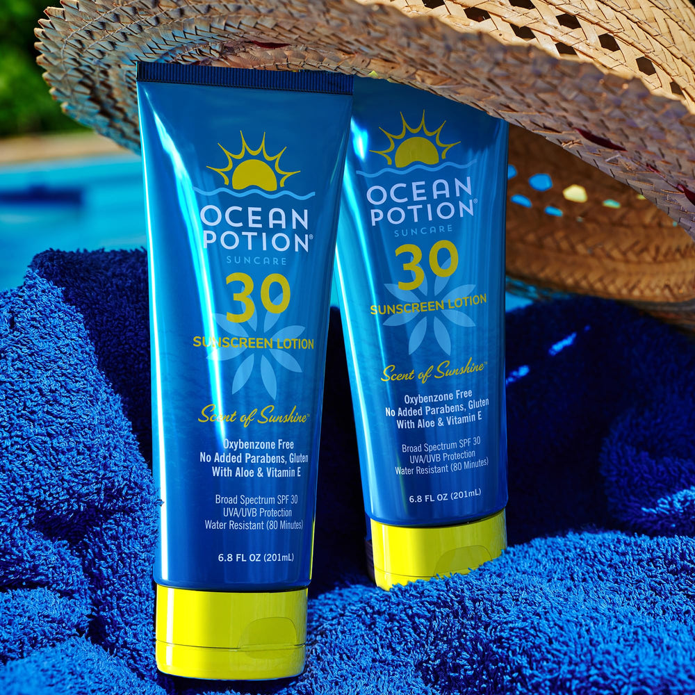 Ocean Potion SPF30 resistente al agua para días activos.