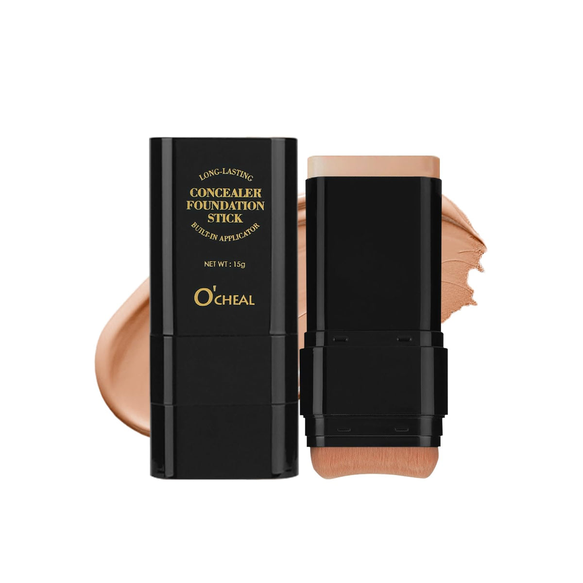 O'CHEAL barra-base-corrector ofrece cobertura uniforme para un acabado natural.