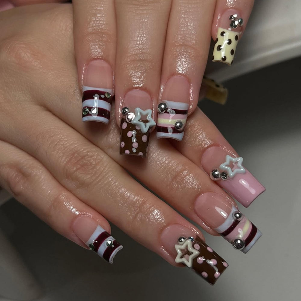 Octoswave uñas con destellos y estrellas 3D para un toque festivo