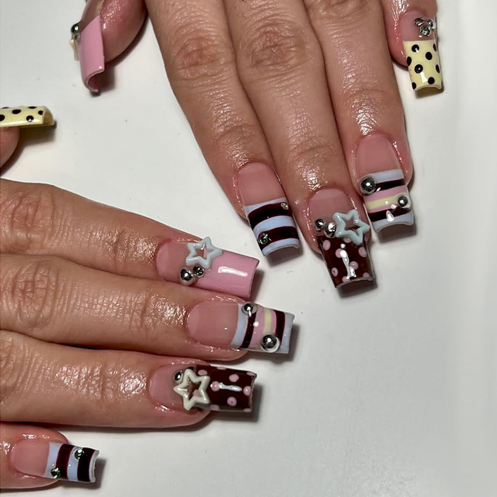 Octoswave uñas postizas cuadradas largas para un look elegante y duradero