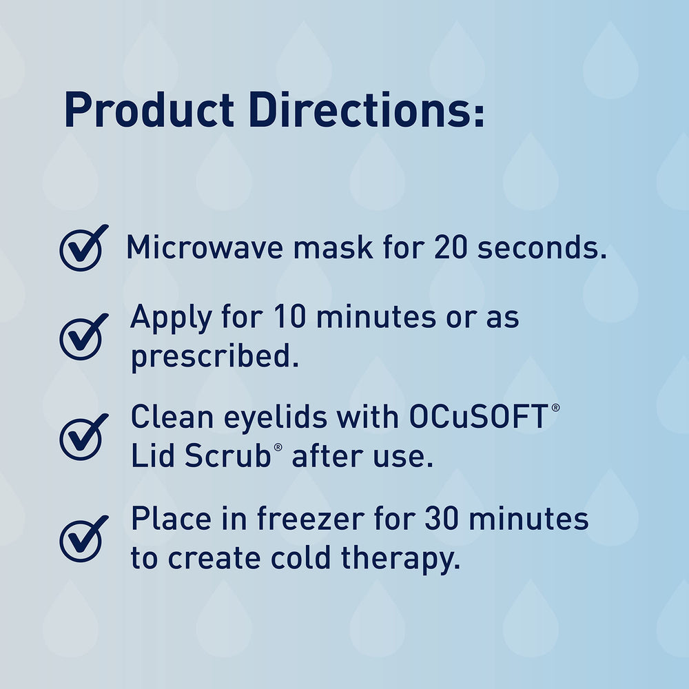 OCuSOFT máscara para ojo seco, listo en 20 segundos para uso rápido.
