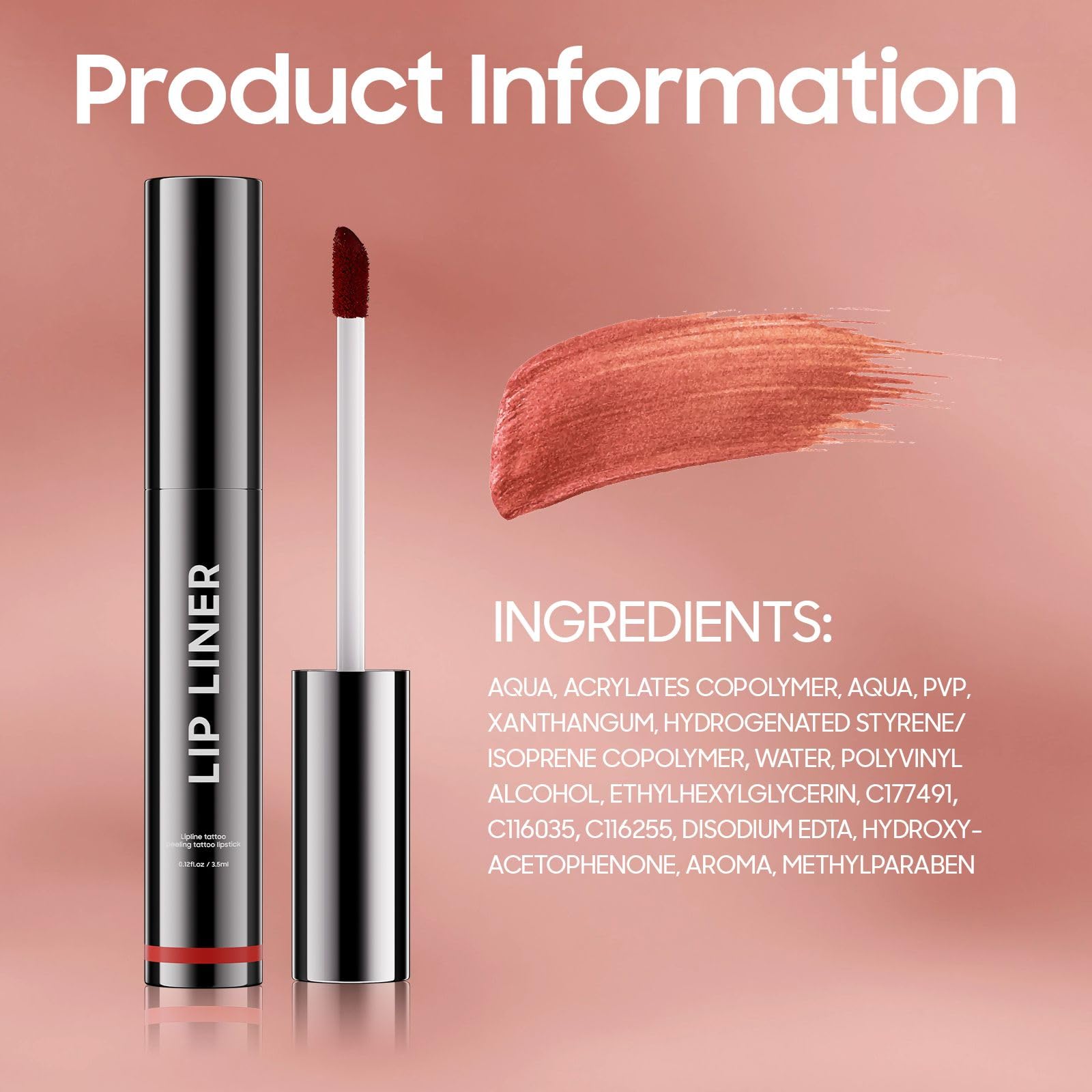 Delineador labial OETUIOW mantiene el color estable todo el día.
