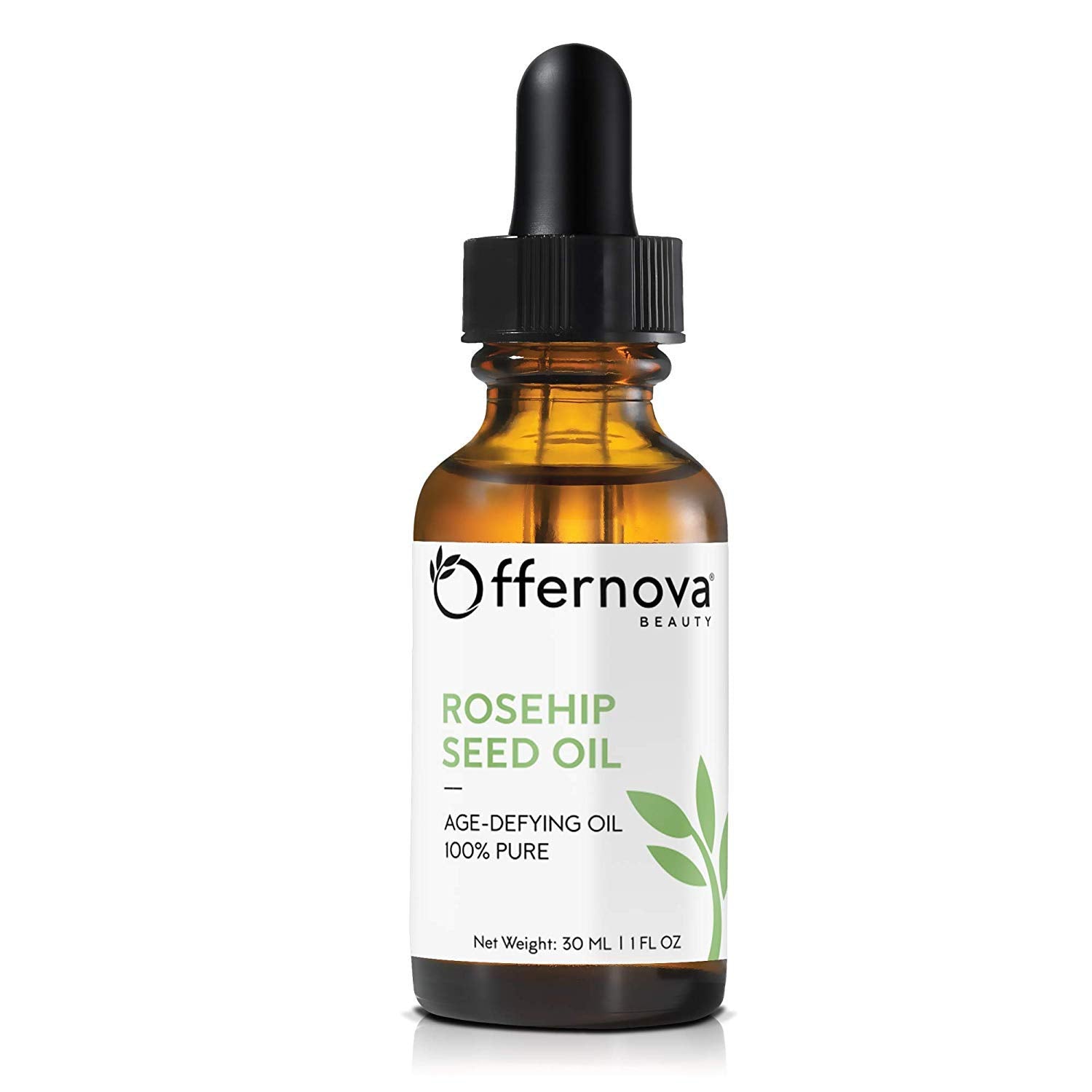 Offernova Rosa Mosqueta, frasco de aceite puro, nutre la piel y aporta brillo natural.