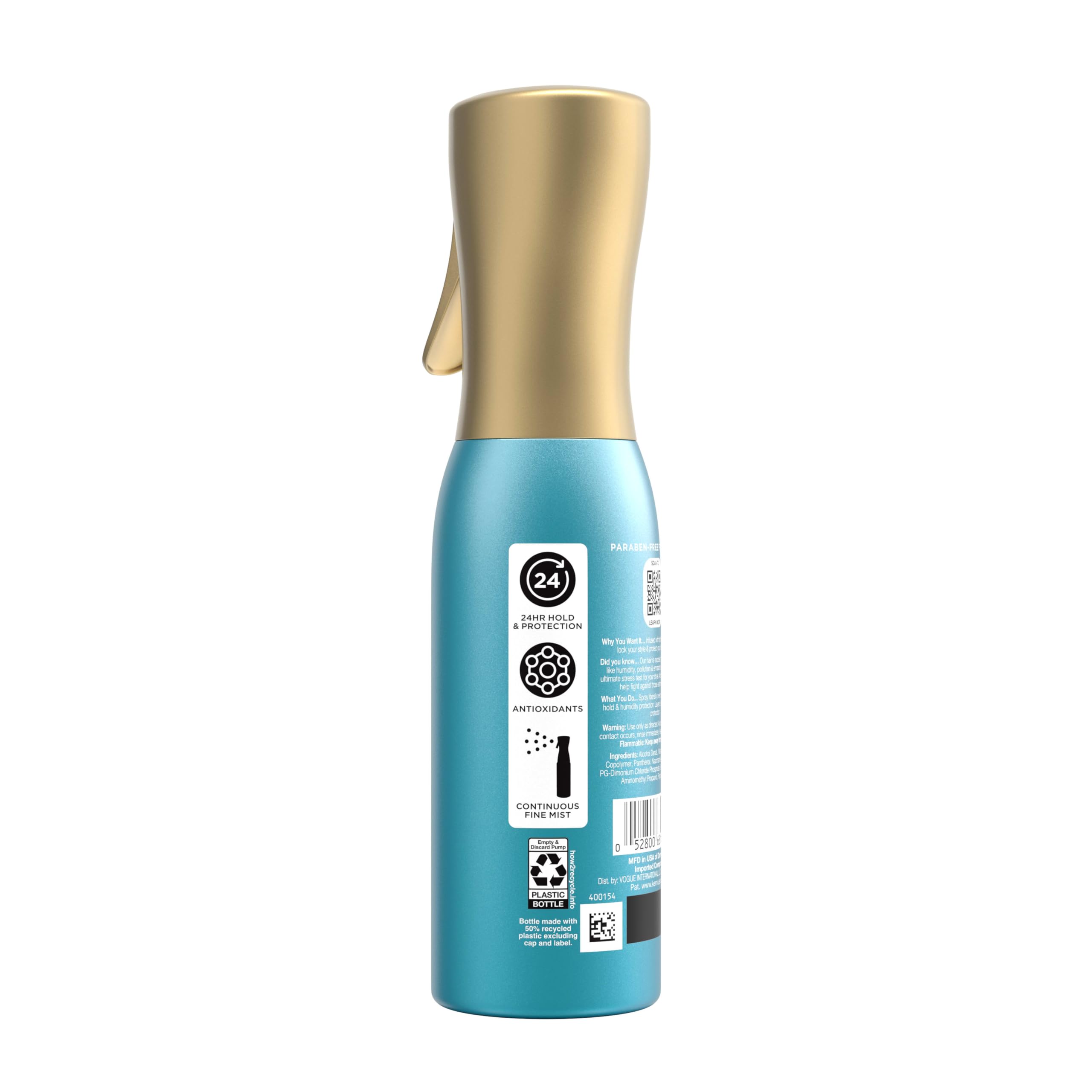 OGX Antioxidants + Strong Hold Hairspray: acabado final para estilos lisos y pulidos.