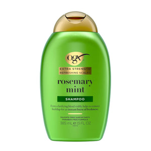 OGX champú romero y menta en botella, sensación fresca tras el lavado.