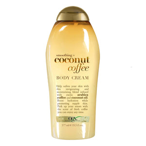 OGX crema corporal suavizante cafe coco, hidratación suave y duradera en la piel