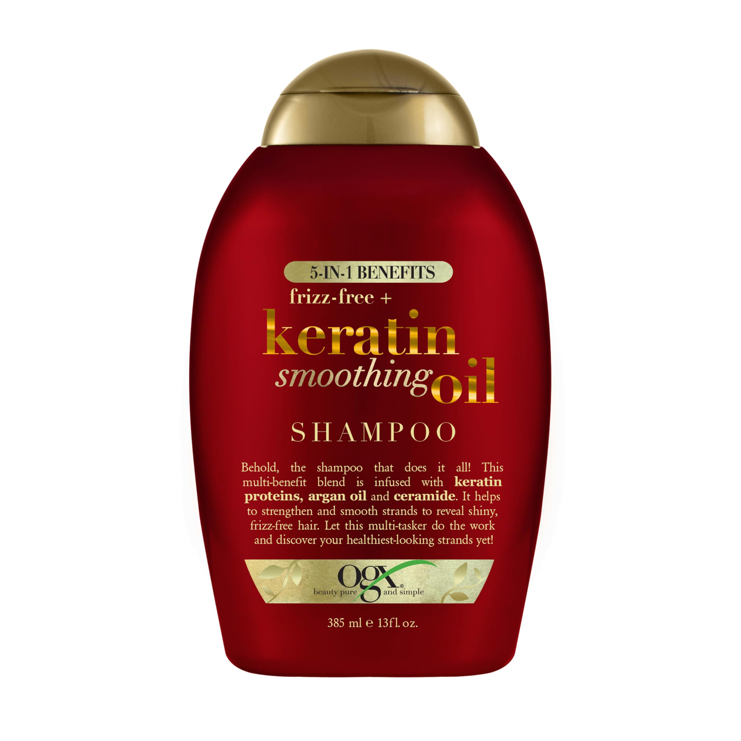OGX Frizz-Free Keratin Shampoo en botella, cabello suave y sin frizz