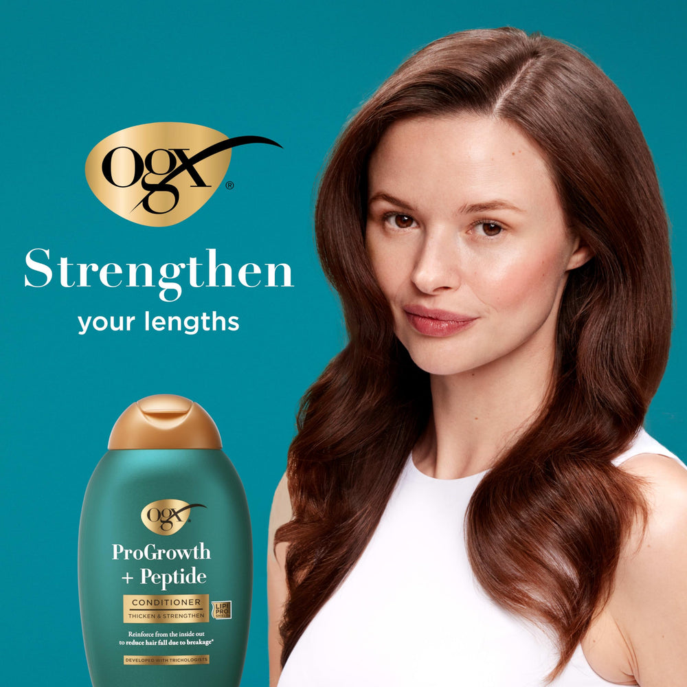 OGX ProGrowth + Peptide, Lipi Pro Shield protege longitudes y reduce la rotura