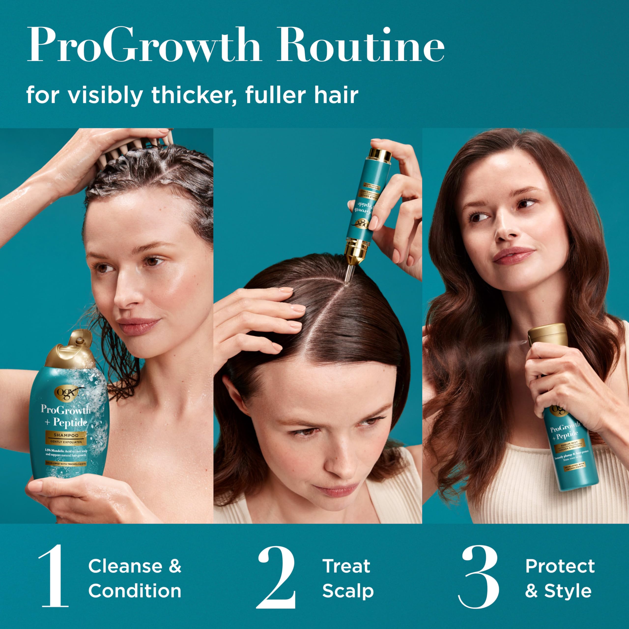 OGX ProGrowth + Peptide, cuidado suave sin sulfatos para cabello sensible