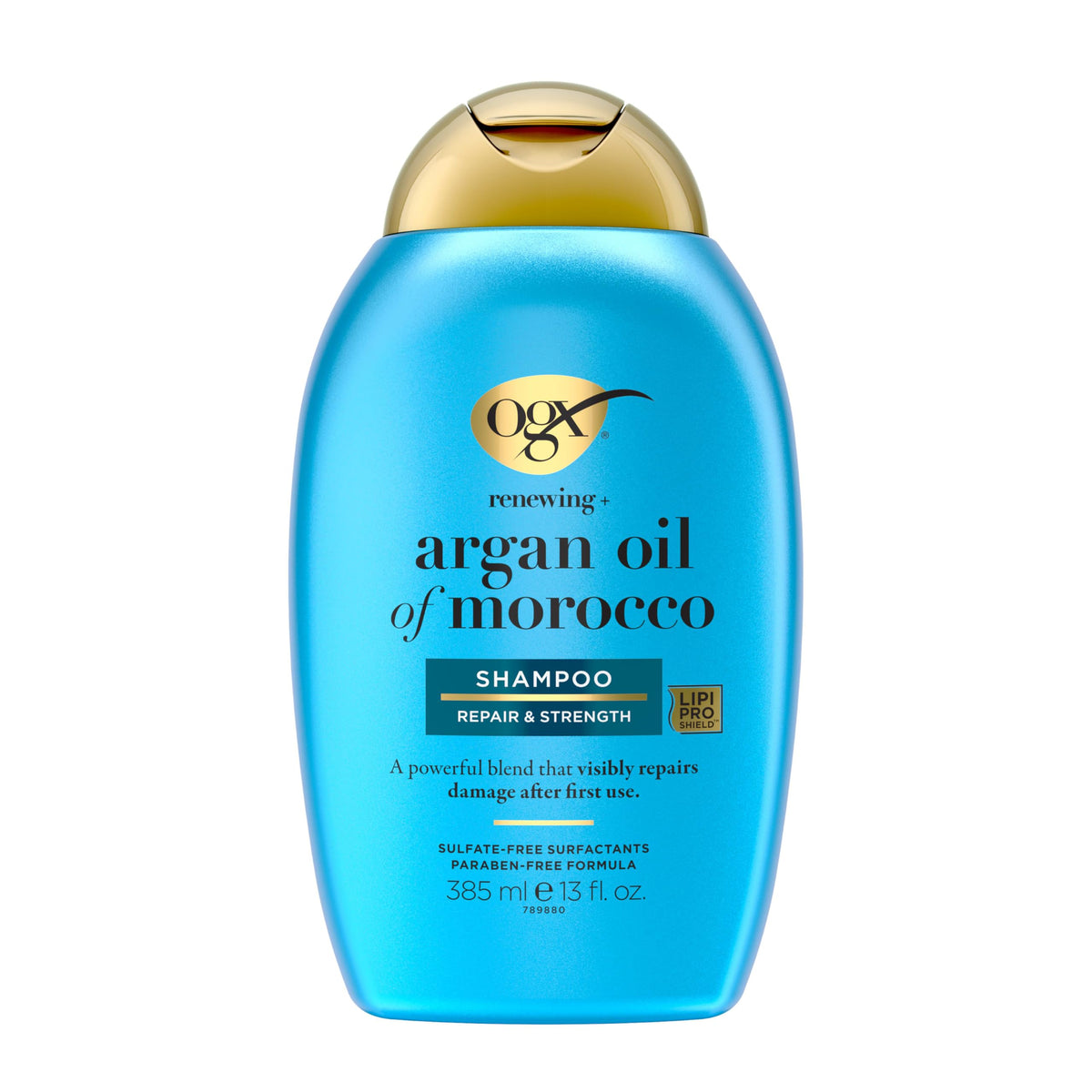 OGX Renewing con Aceite de Argán en botella para cabello suave y saludable.