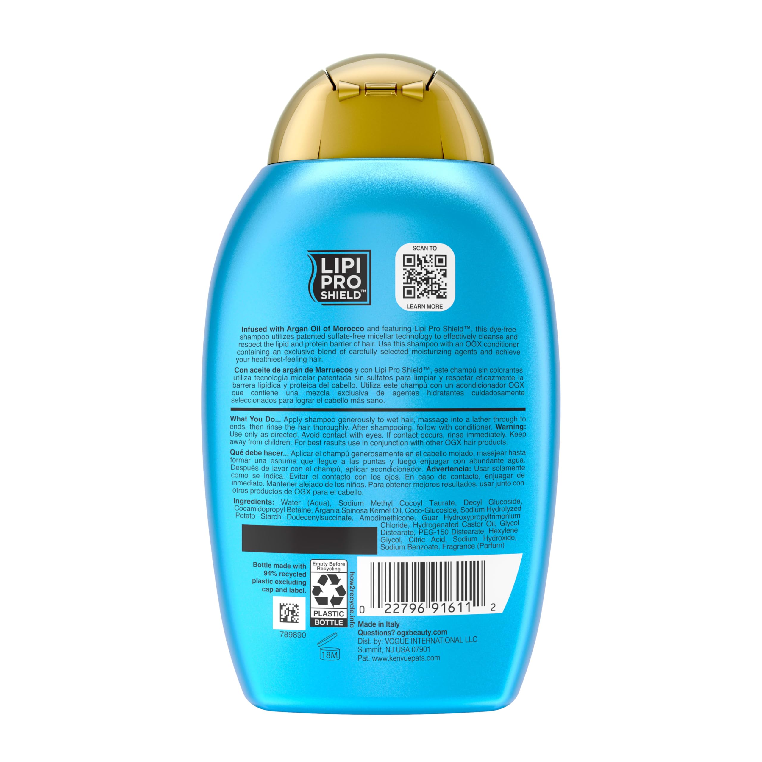 OGX Renewing Argán, cuidado diario para cabello seco y dañado.