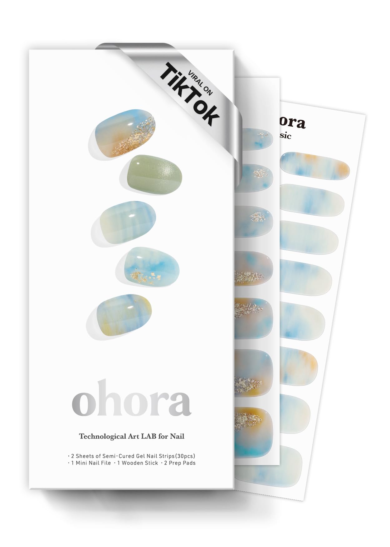 Ohora cintas de uñas semicuradas en paquete para inicio rápido y cómodo