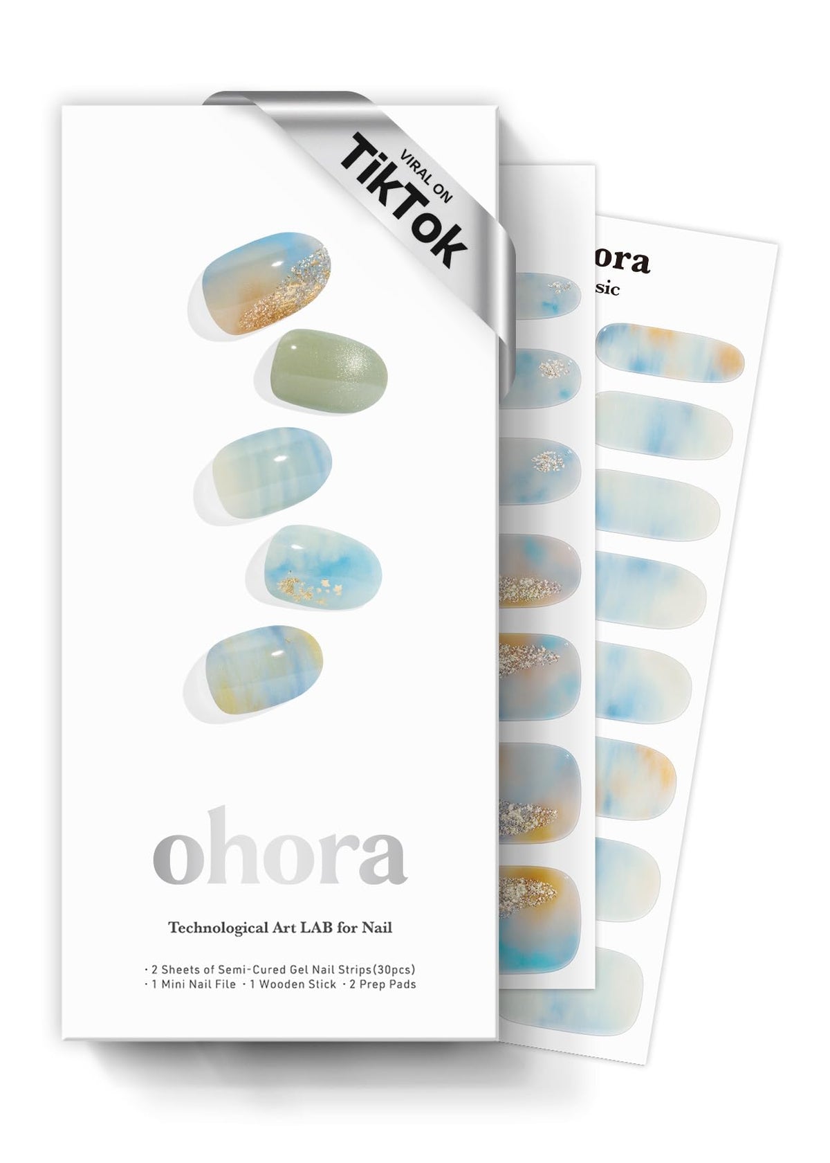 Ohora cintas de uñas semicuradas en paquete para inicio rápido y cómodo