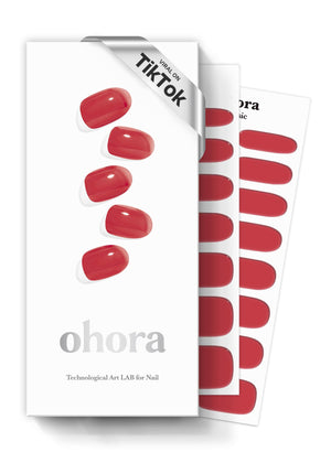 Ohora parches gel N Tint Brick rojo, acabado duradero para uñas.