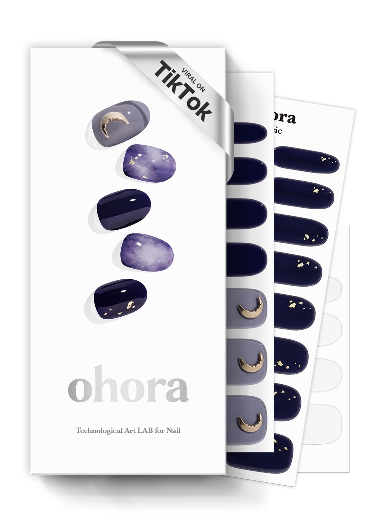 ohora lunar eclipse pack: tiras de gel semicuradas para un look oscuro y duradero.