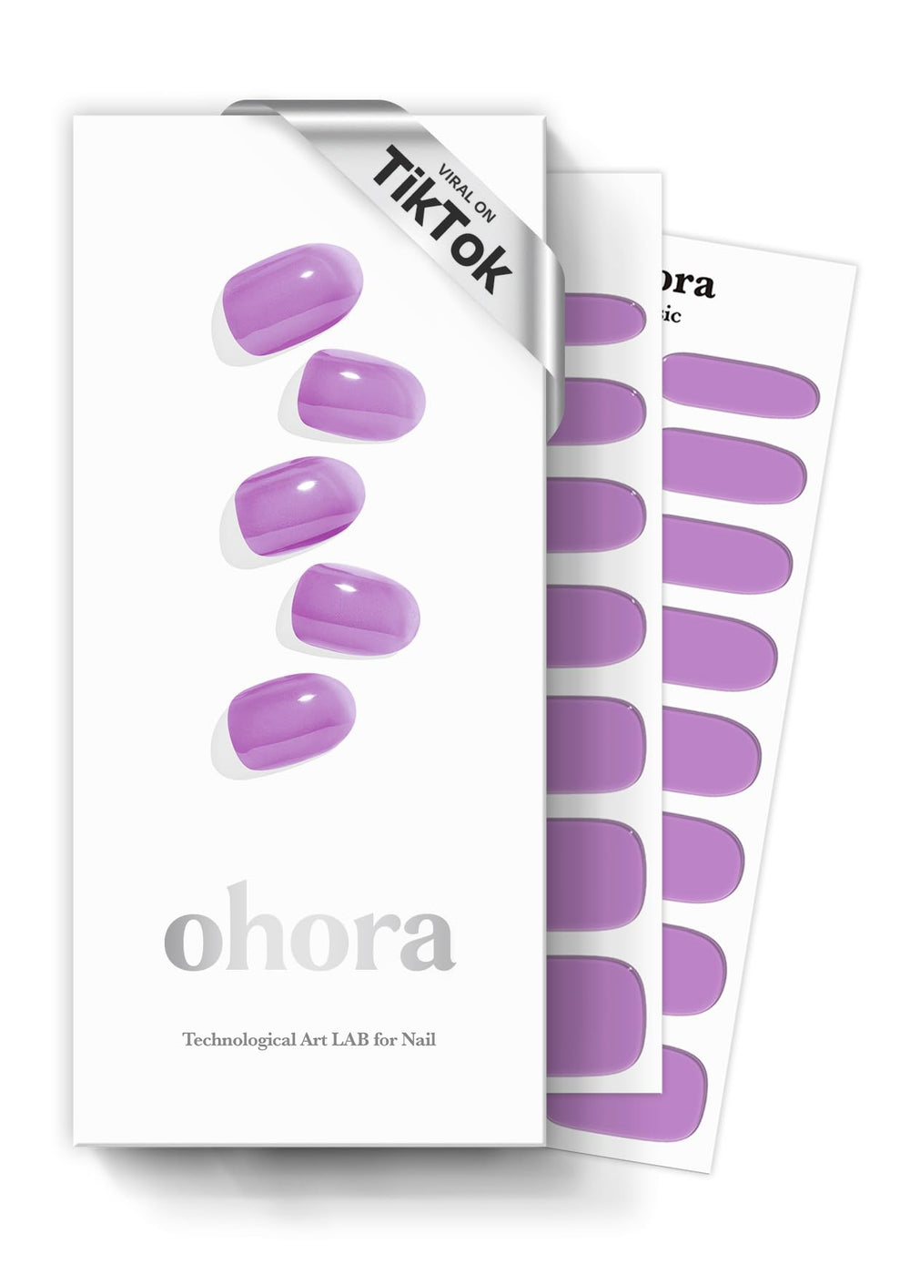 ohora tiras gel semicuradas purpura tint pop, acabado profesional en casa