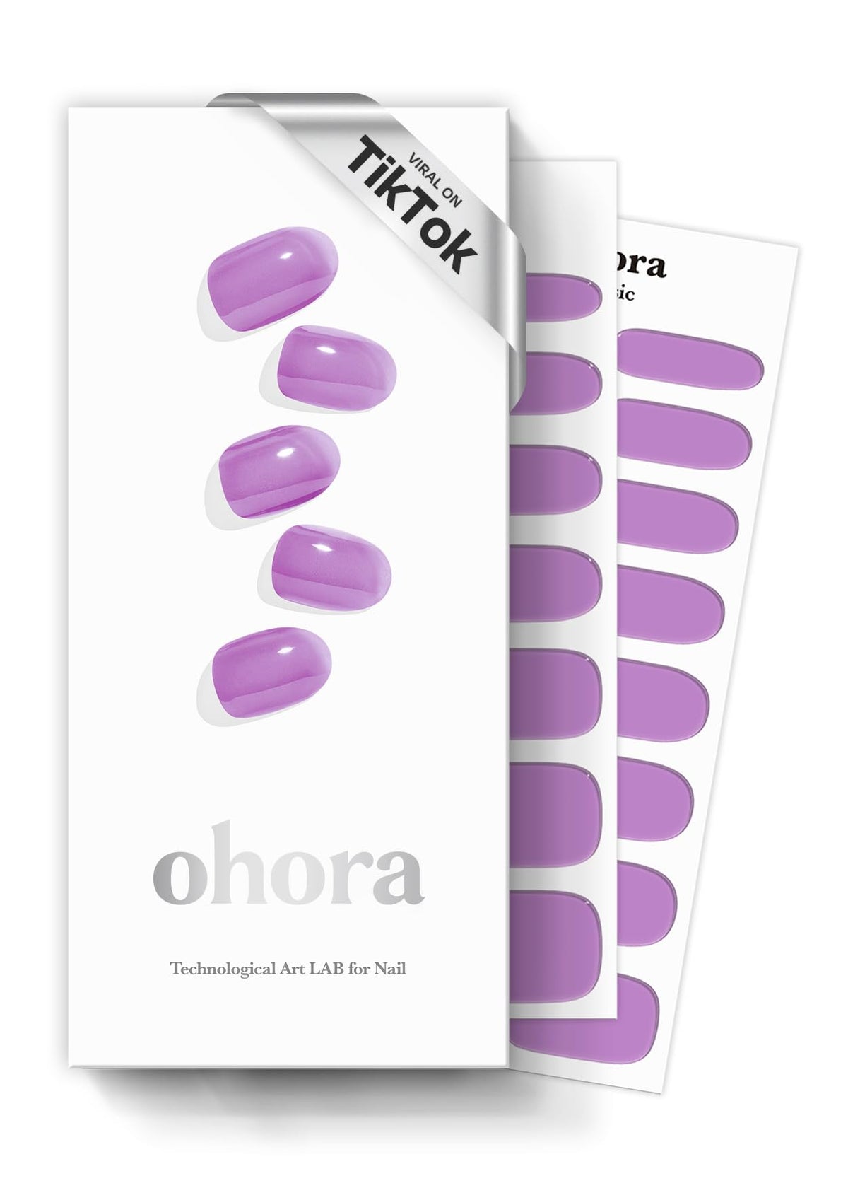 ohora tiras gel semicuradas purpura tint pop, acabado profesional en casa