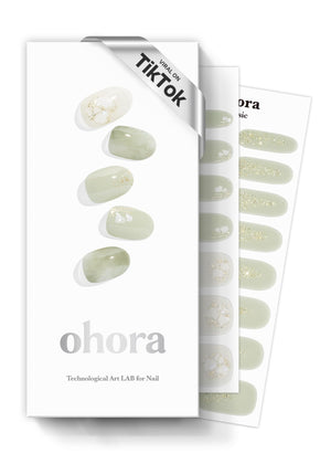 ohora tiras de uñas gel semicurado en te verde para aplicación rápida