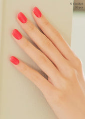 Ohora tiras gel semi-curado N Tint Rojo, detalle de lima para ajuste preciso.