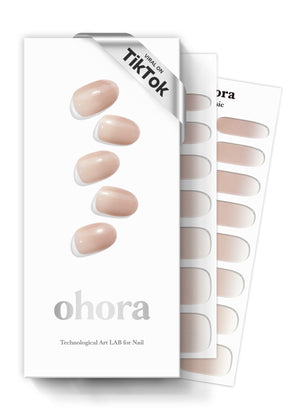 Ohora tiras gel semicurado, tono marrón crema, empaque listo para usar en casa