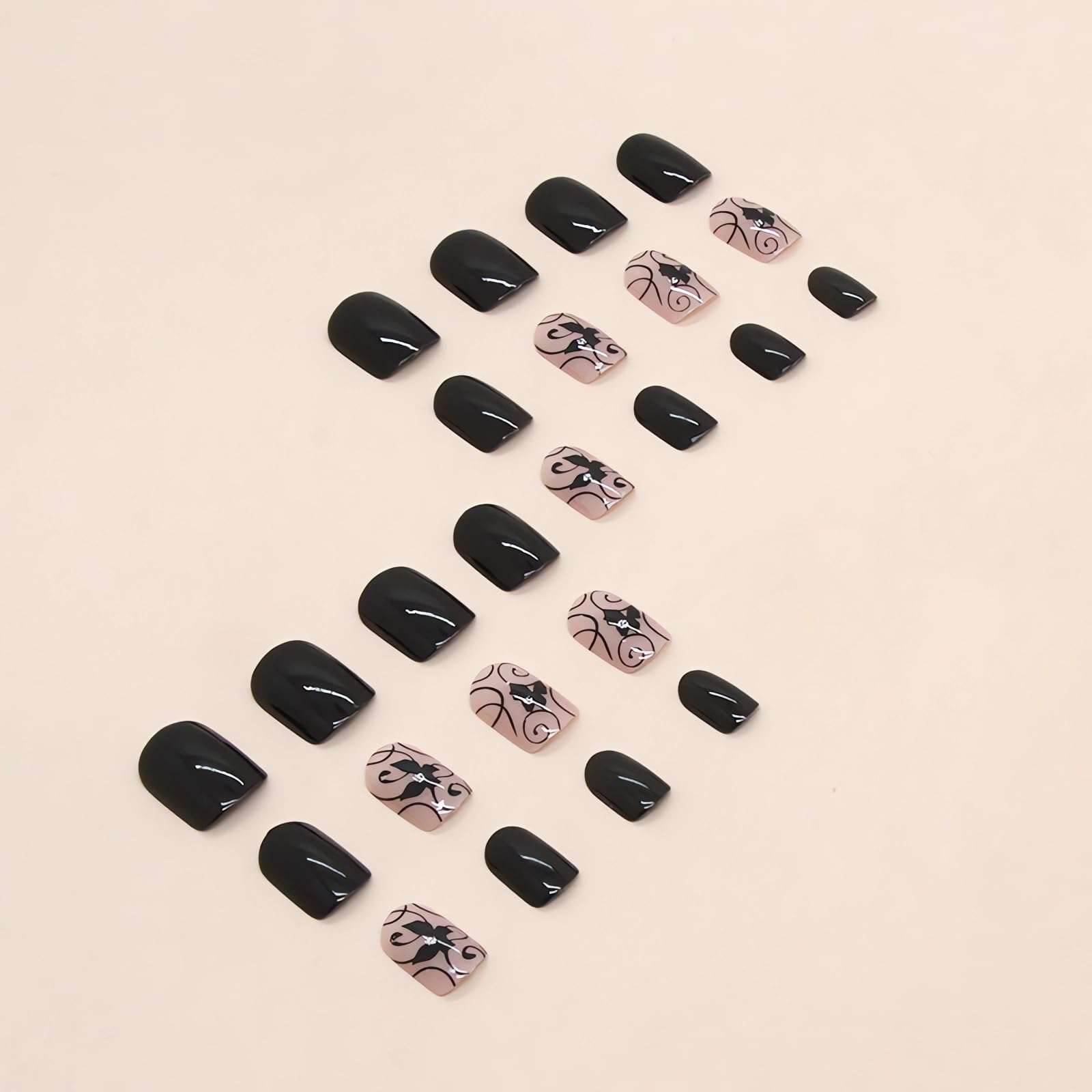 OHWODA contenido del set: 24 uñas y adhesivos para aplicación rápida y segura