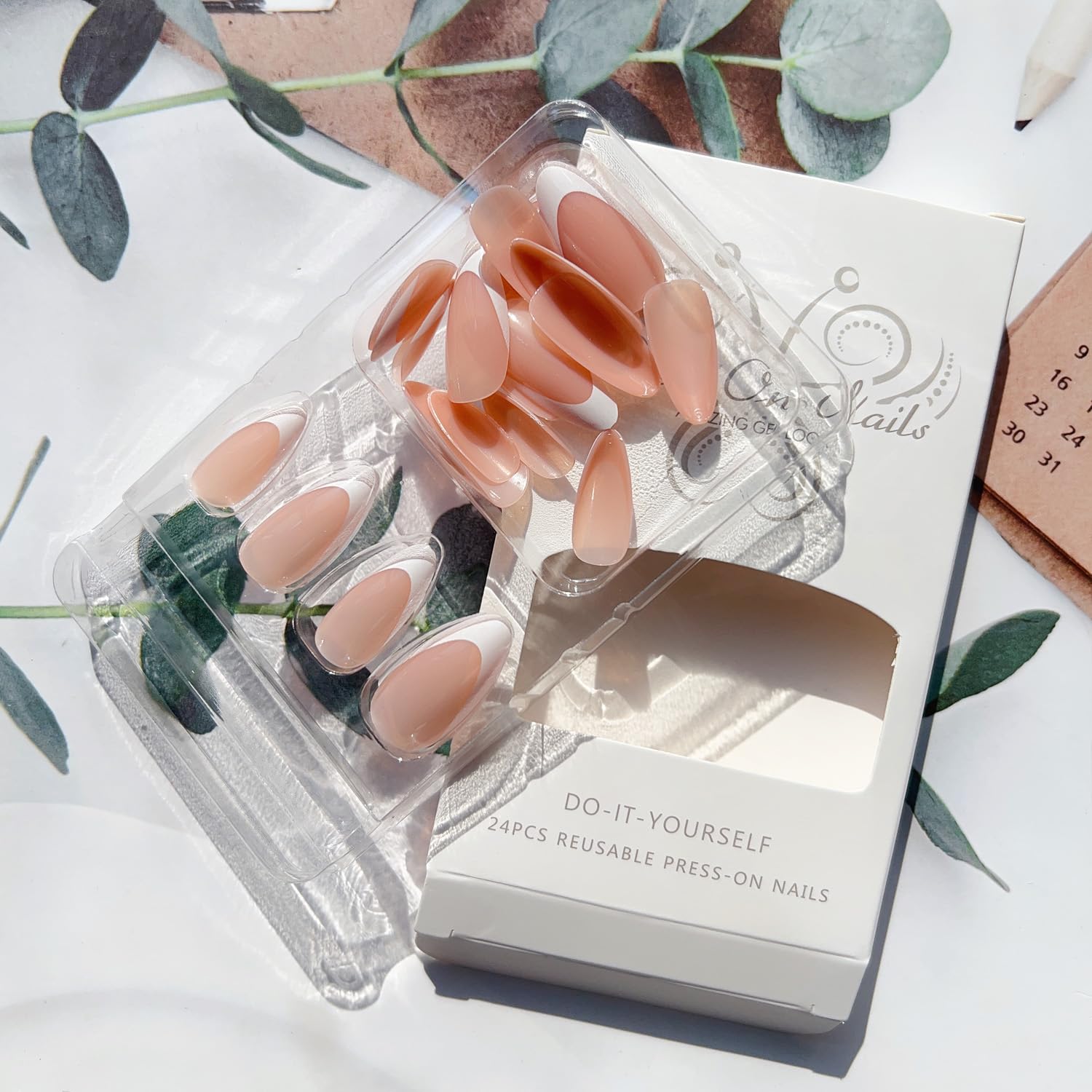 OHWODA juego de uñas 24 piezas para manicura casera completa.
