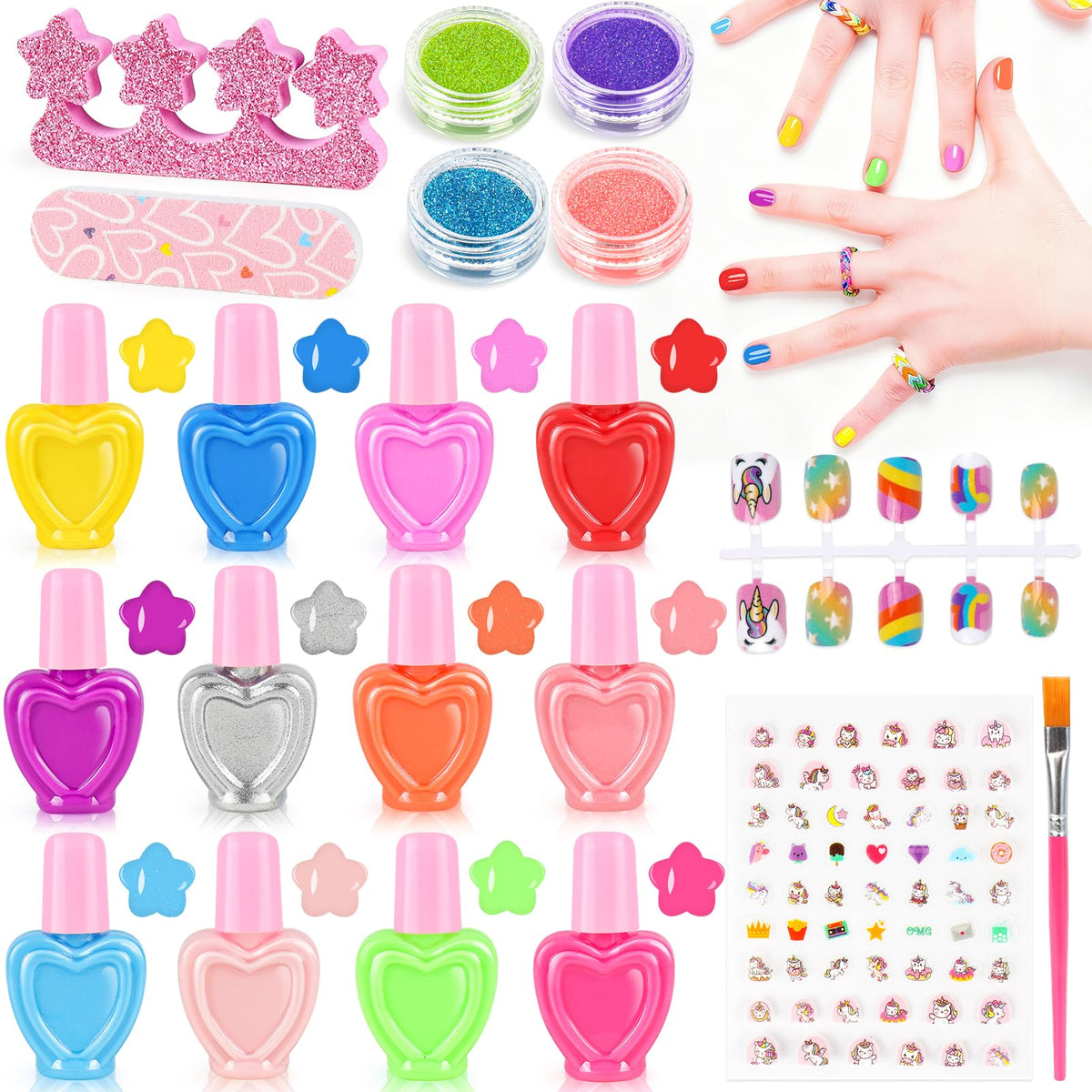 Oisacirg kit esmaltes niñas 21 piezas para diseños divertidos y seguros