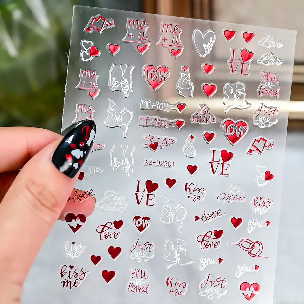 OIUUBBII cupidos-patrones para uñas, ideas divertidas para looks temáticos.