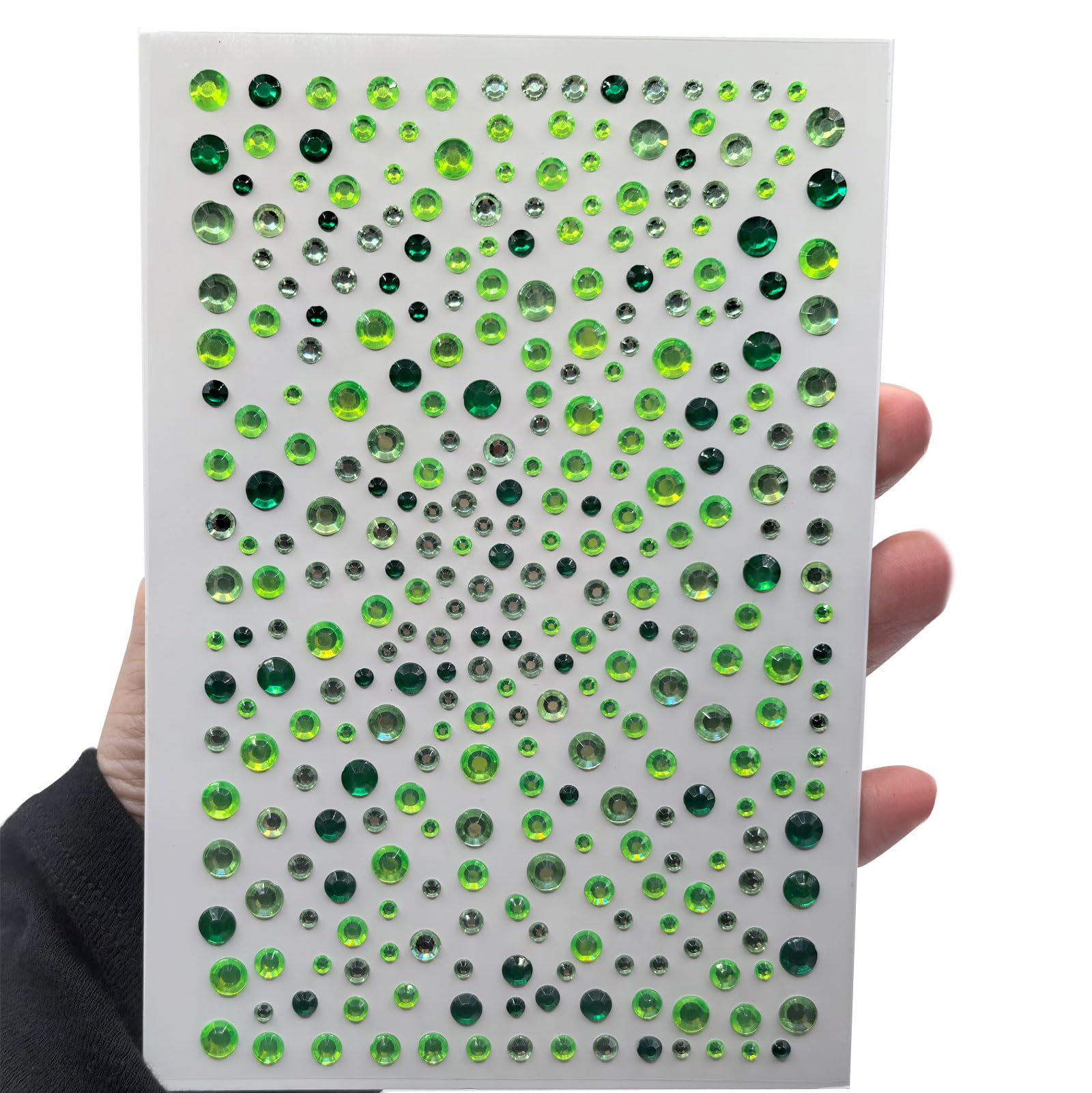 Destellos verdes OIUUBBII para rostro, acabado brillante y cómodo.
