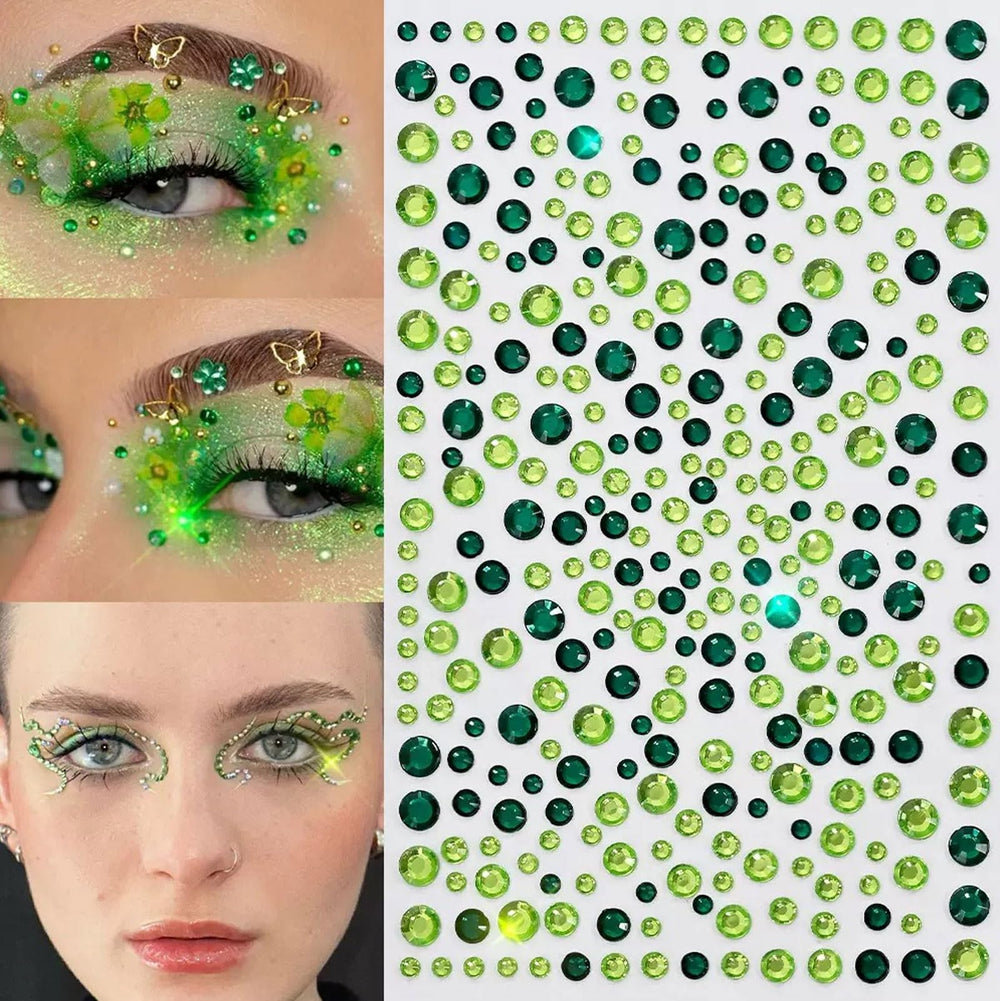 Piedras verdes OIUUBBII para uñas, manicura resplandeciente y duradera.