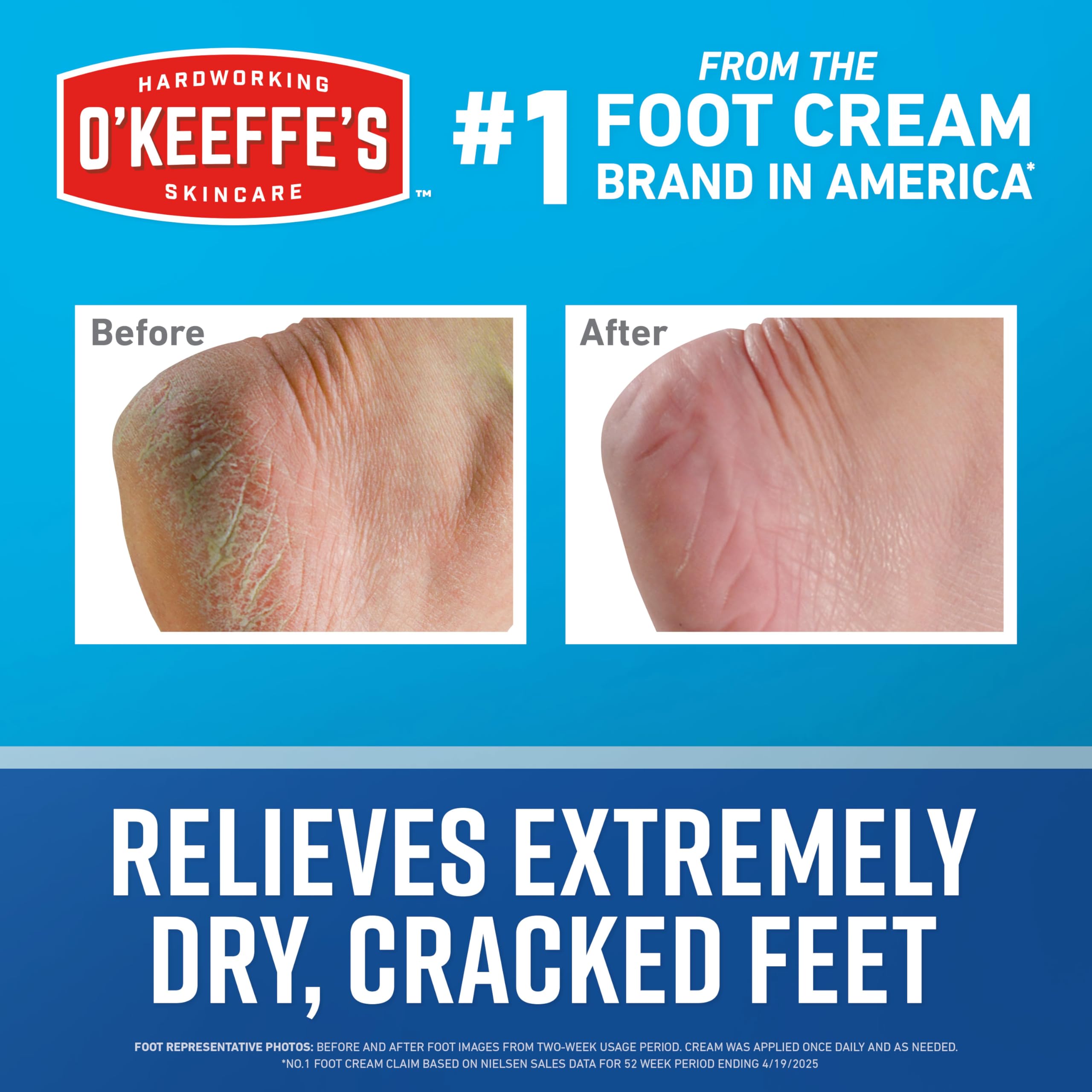 O'Keeffe's crema para pies sin fragancia, apta para piel sensible y diabéticos