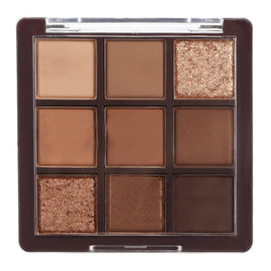 Paleta Okerker 9 colores marrón tono mate para estilos diarios y neutros