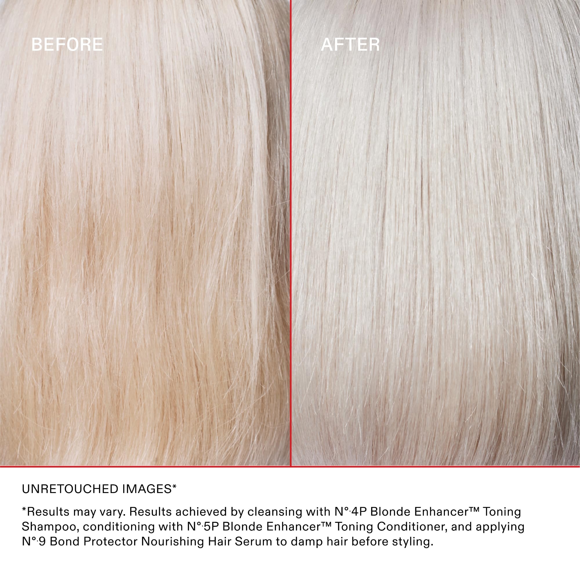 Espuma densa del champú violeta Olaplex 4P cubre cada hebra para mejor manejo.