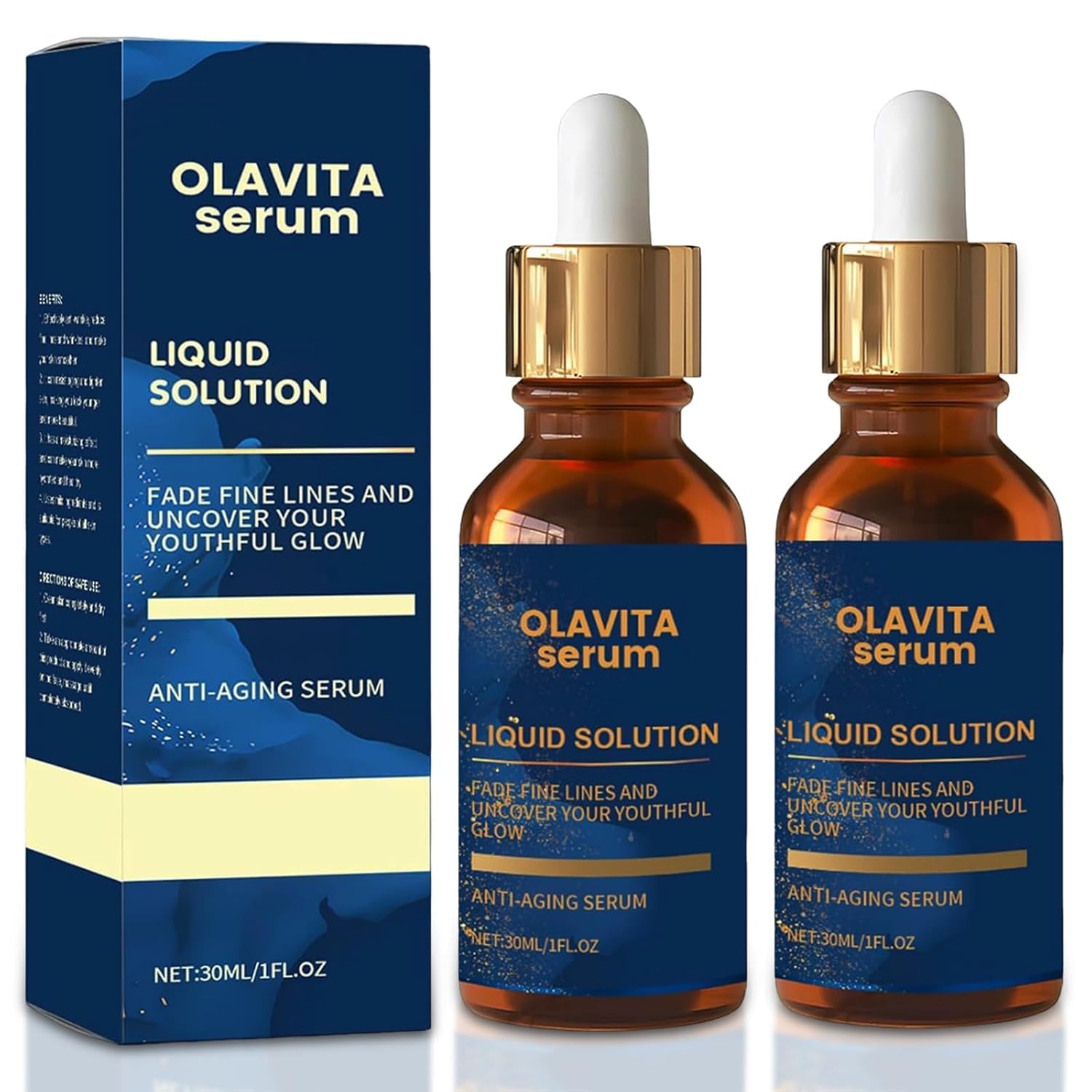 Olavita Serum botella con aplicador para hidratación diaria.