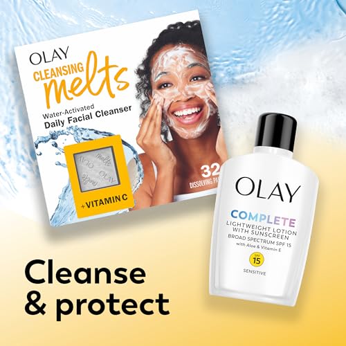 Aplicación rápida de Olay Complete en la rutina diaria.