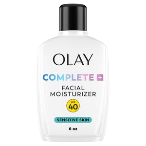 Olay Complete+ bottle with SPF 40 for daily sun protection and hydration.