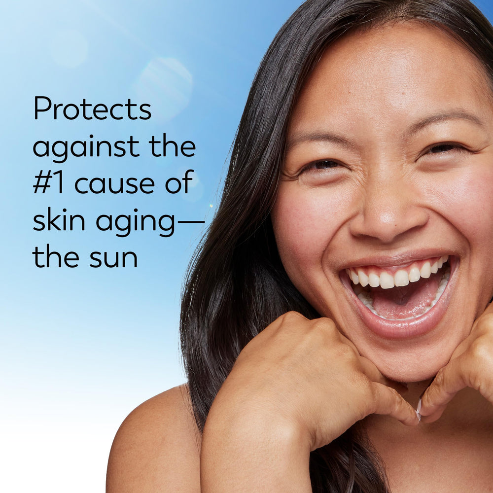 Olay Complete sin rastro blanco, se integra con tono natural de la piel.