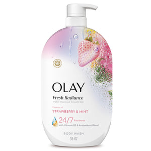 Olay Fresh Radiance: botella vertida para limpieza suave y refrescante.