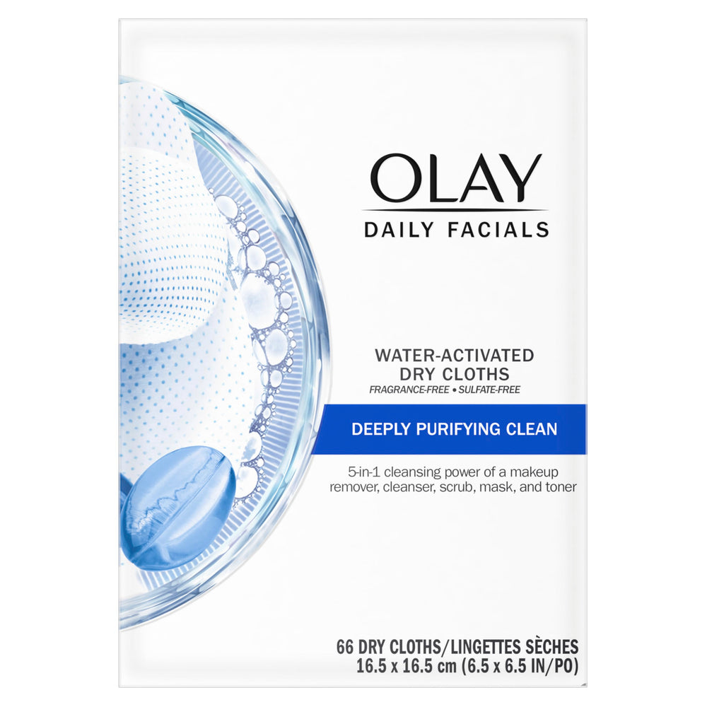 Formato cinco en uno de Olay para desmaquillar, limpiar, exfoliar, máscara y tónico