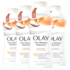 Olay hidratación máxima en botella; piel más suave tras la ducha.