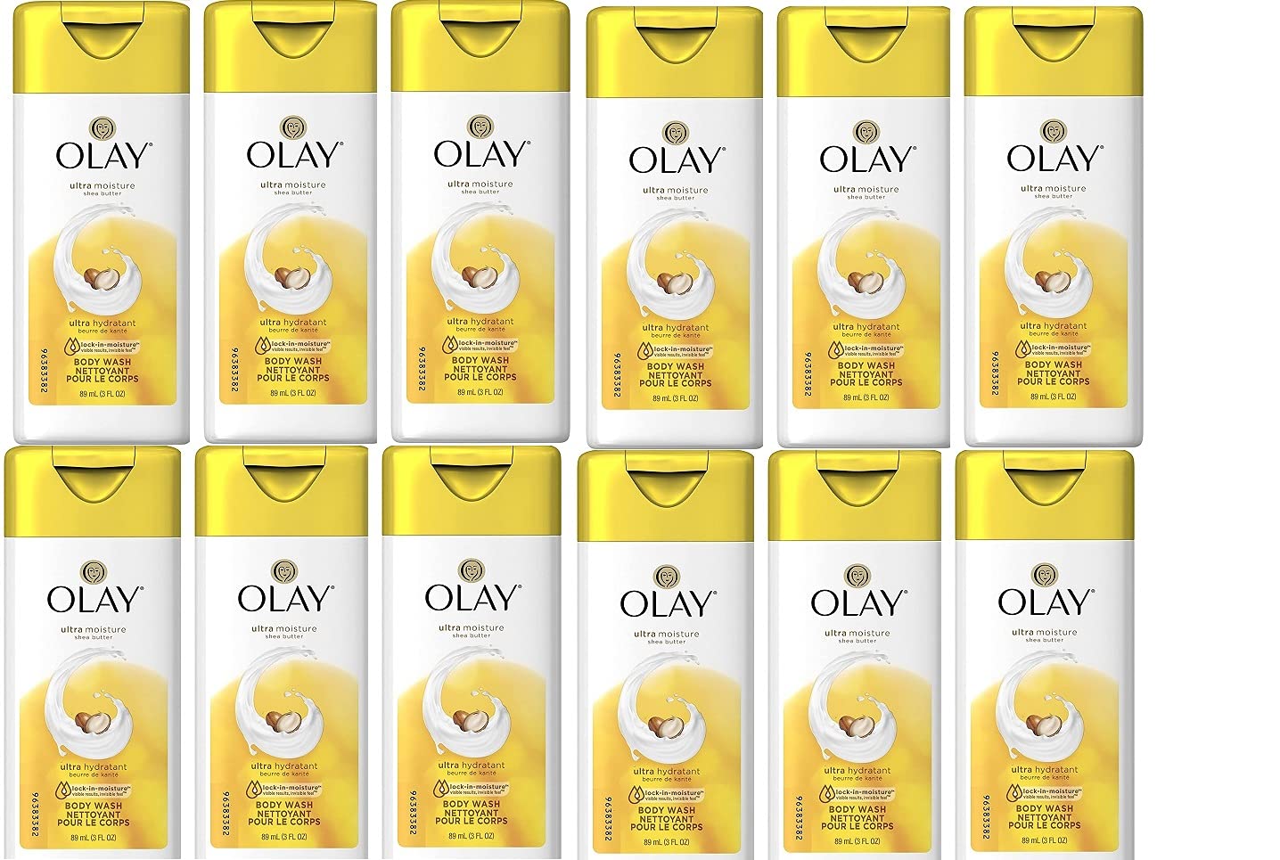 Olay Jabon Cuerpo con manteca de karité, textura cremosa para piel suave.