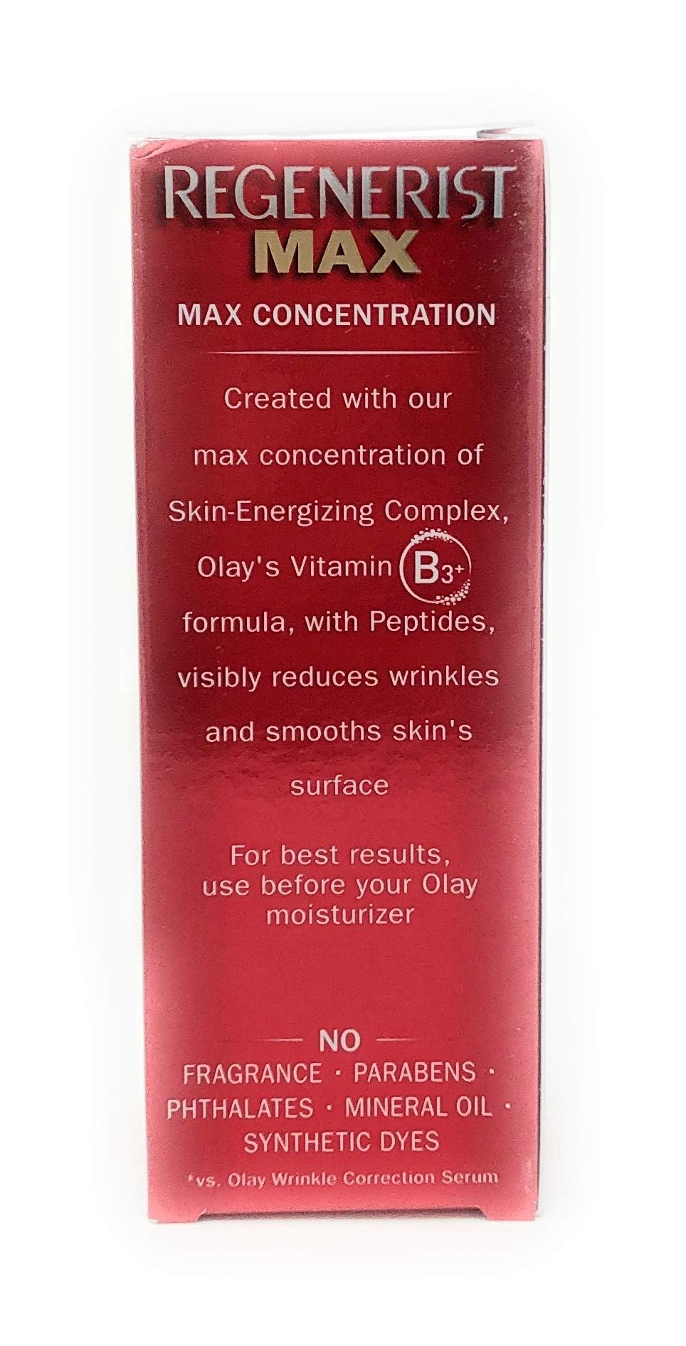 Fórmula sin fragancia de Olay Niacinamide Sérum MAX para piel sensible.