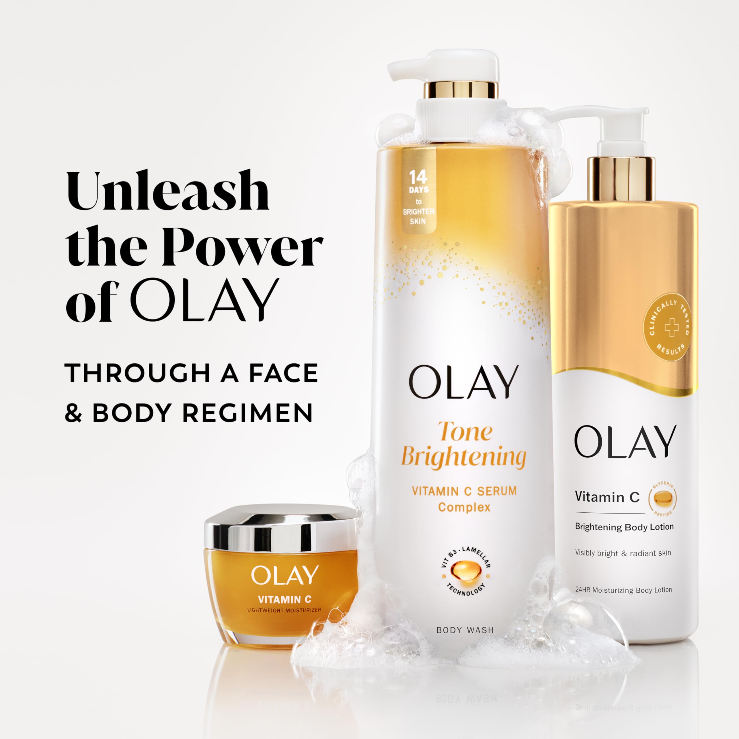 Pack de cuatro geles de ducha Olay de 20 oz cada uno