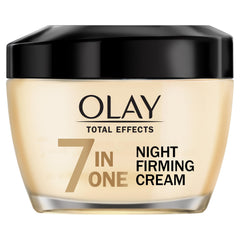 Olay Total Effects crema nocturna en bote para hidratación suave.