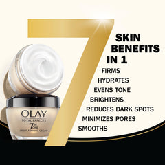 Olay Total Effects crema textura ligera para uso nocturno.